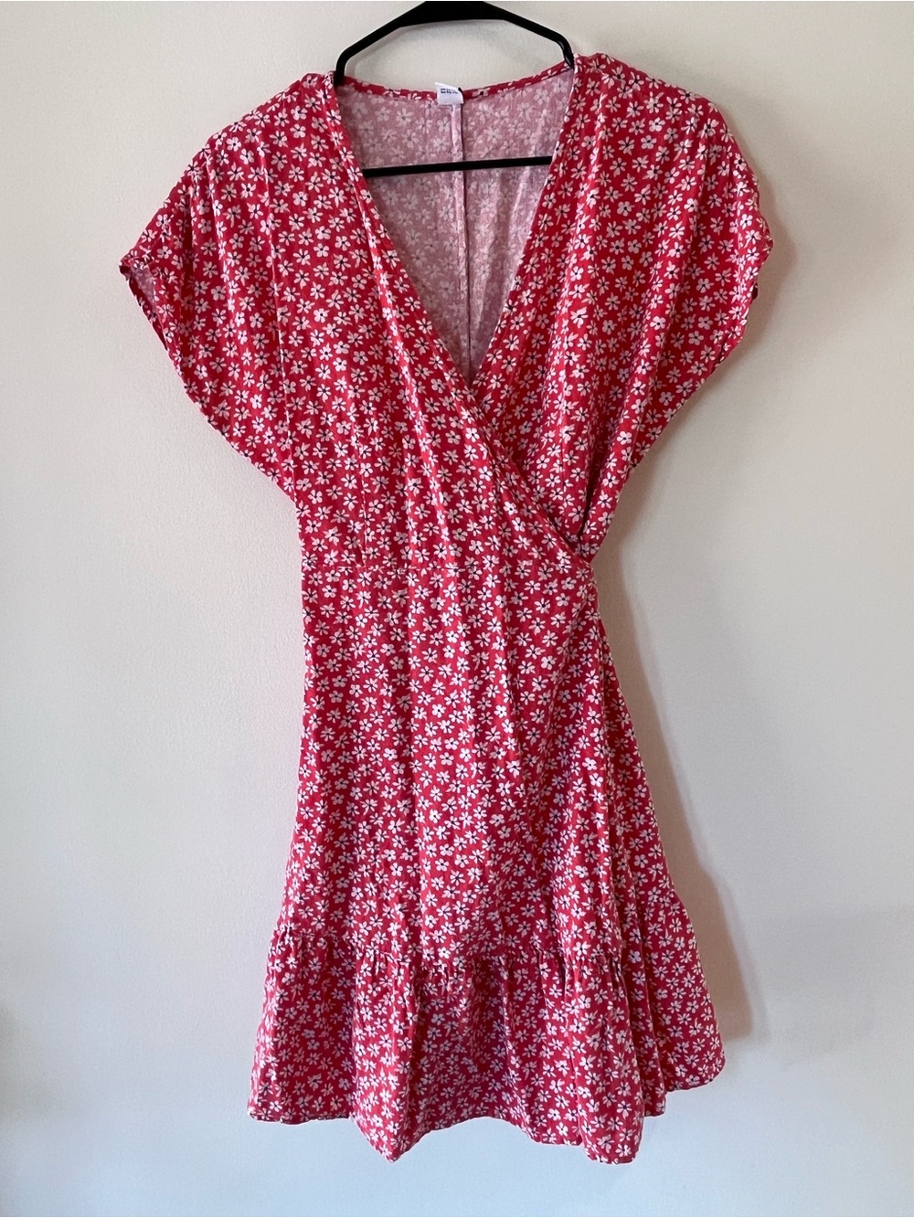 Old Navy Red Floral Wrap-Style Dress